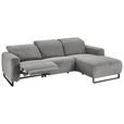 ECKSOFA Dunkelgrau Cord  - Dunkelgrau/Schwarz, KONVENTIONELL, Textil/Metall (266/180cm) - Hom`in