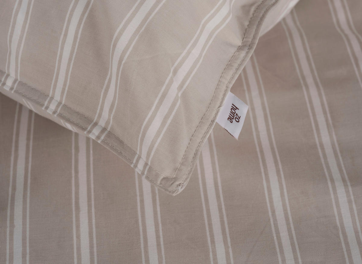 BETTWÄSCHE Righe-di-Percalle Perkal 155/220 cm  - Taupe, Basics, Textil (155/220cm)