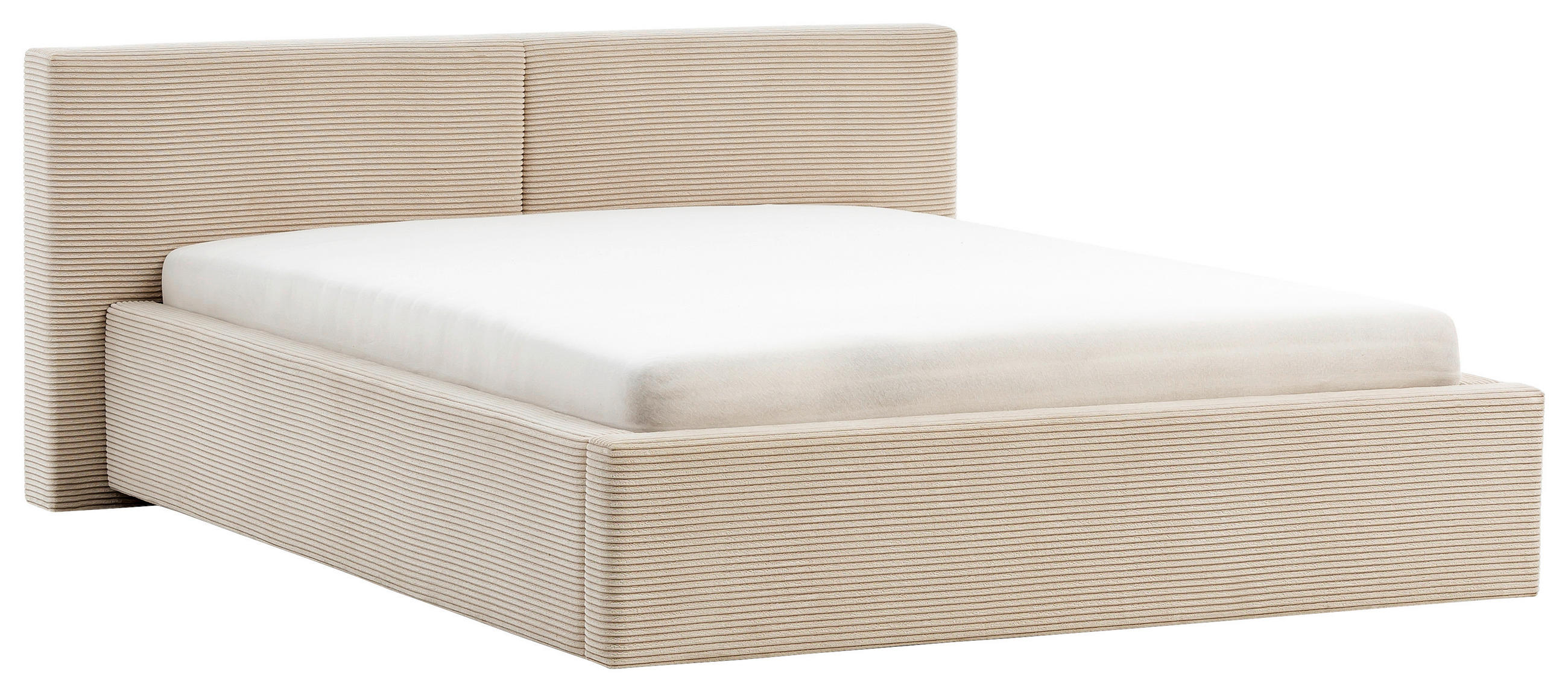 POLSTERBETT 140/200 cm  in Beige  - Weiss/Beige, Basics, Holz/Textil (140/200cm) - Boxxx