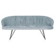 SITZBANK 202/88/65 cm Flachgewebe Hellblau Metall  - Schwarz/Hellblau, Design, Textil/Metall (202/88/65cm) - Novel