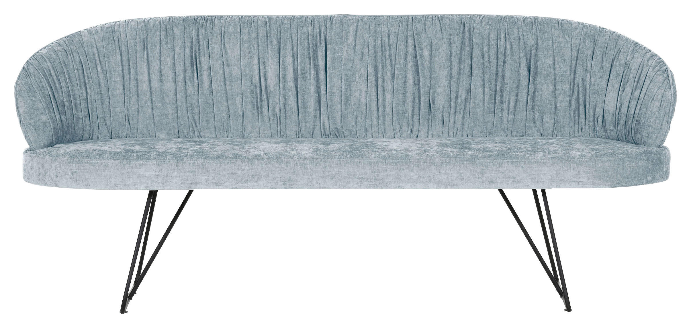 SITZBANK 202/88/65 cm Flachgewebe Hellblau Metall  - Schwarz/Hellblau, Design, Textil/Metall (202/88/65cm) - Novel