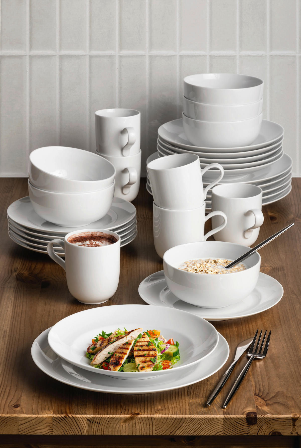 KOMBISERVICE Weiß Liberty 30-teilig 6 Personen  - Weiß, KONVENTIONELL, Keramik (13,986kg) - Seltmann Weiden