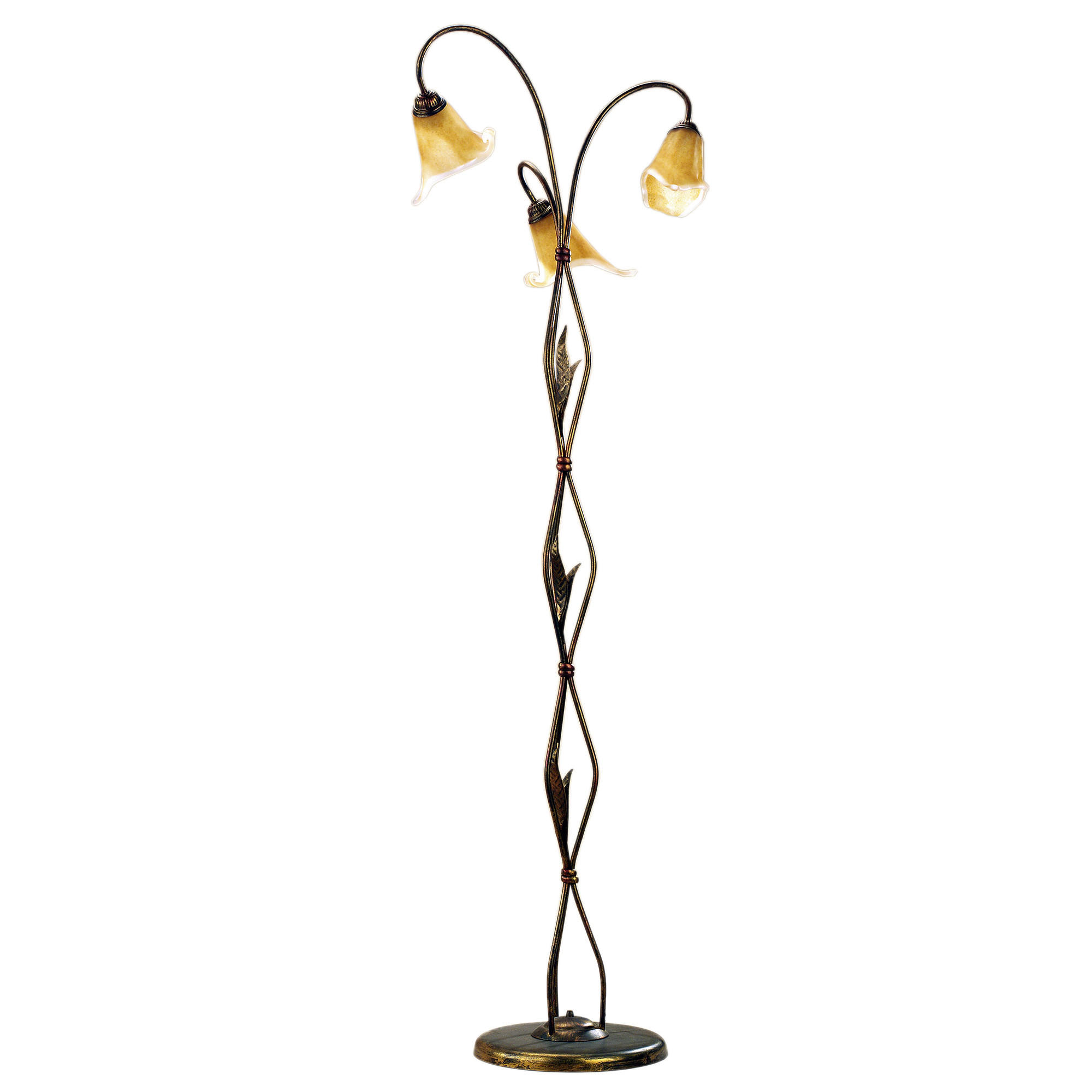STEHLEUCHTE 52/170 cm    - Bronzefarben, KONVENTIONELL, Glas/Metall (52/170cm)