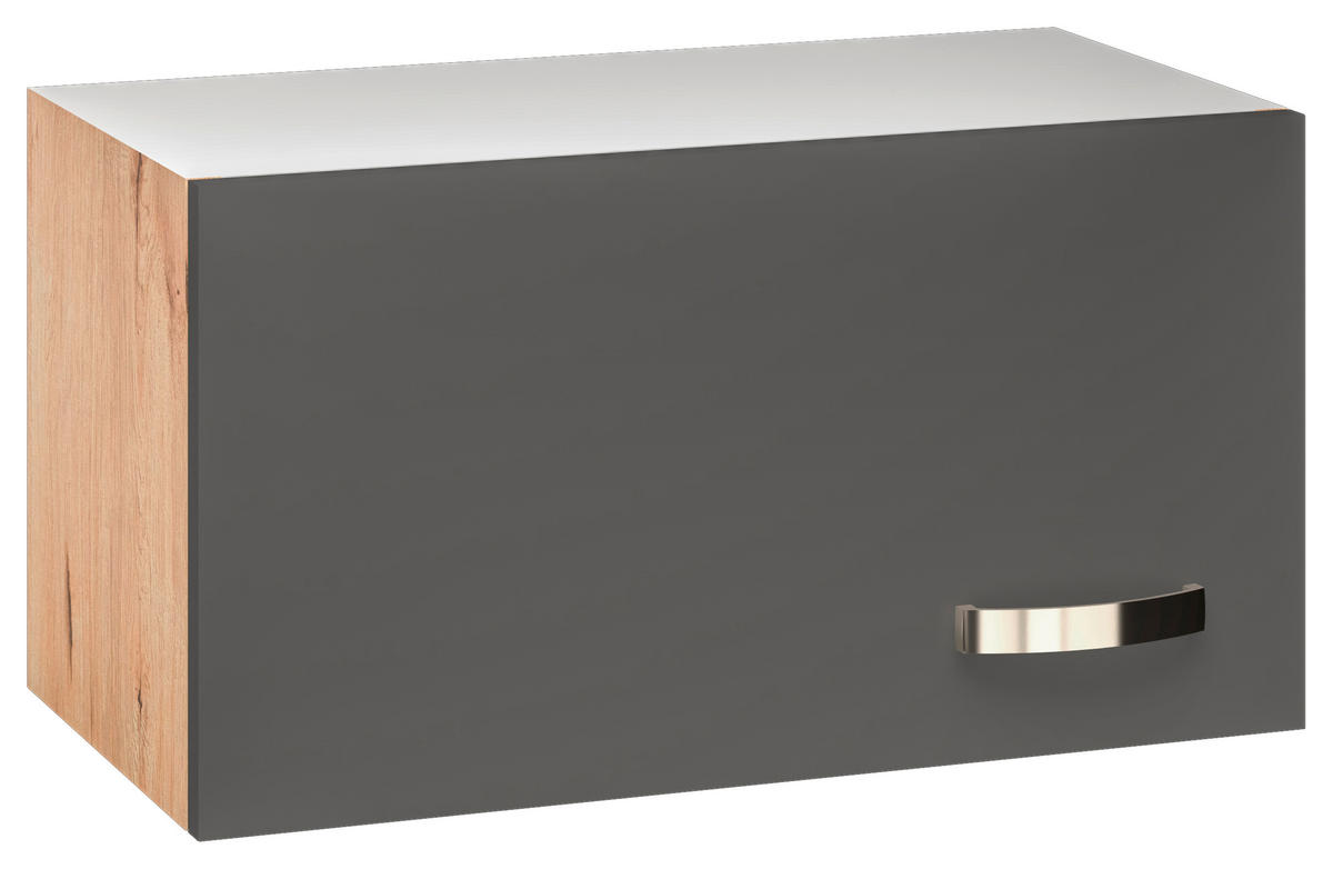 KÜCHENOBERSCHRANK 60/32/32 cm  in Dunkelgrau, Eiche San Remo  - Edelstahlfarben/Dunkelgrau, MODERN, Holzwerkstoff/Metall (60/32/32cm) - FlexWell