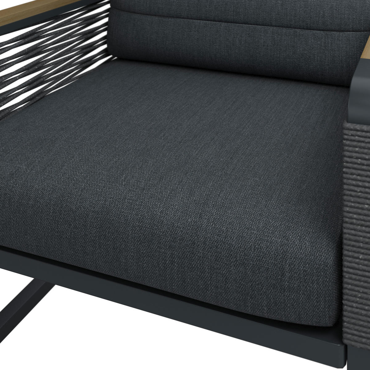 LOUNGE FOTELJA  tamno siva   - tamno siva/smeđa, Moderno, metal/tekstil (64/72/73cm) - Ambia Garden