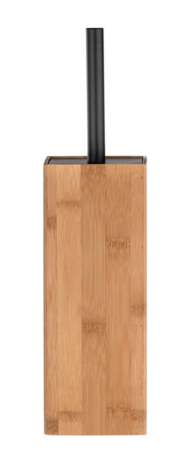 WC-BÜRSTENGARNITUR in Metall  Kunststoff   - Schwarz/Naturfarben, Basics, Holz/Kunststoff (10/38/10cm) - Wenko