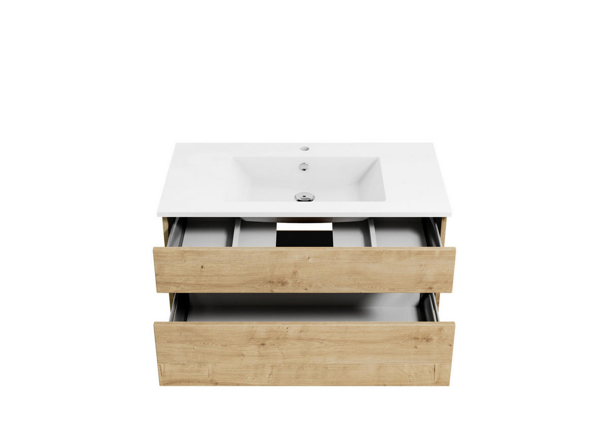 BADEZIMMER  in 90 cm  - Eichefarben/Weiß, KONVENTIONELL, Keramik/Holzwerkstoff (90cm) - Puris