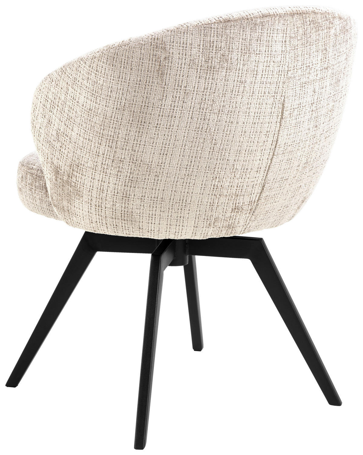 ARMLEHNSTUHL  in Struktur  - Beige/Schwarz, Trend, Textil/Metall (58,5/80/60cm) - MID.YOU