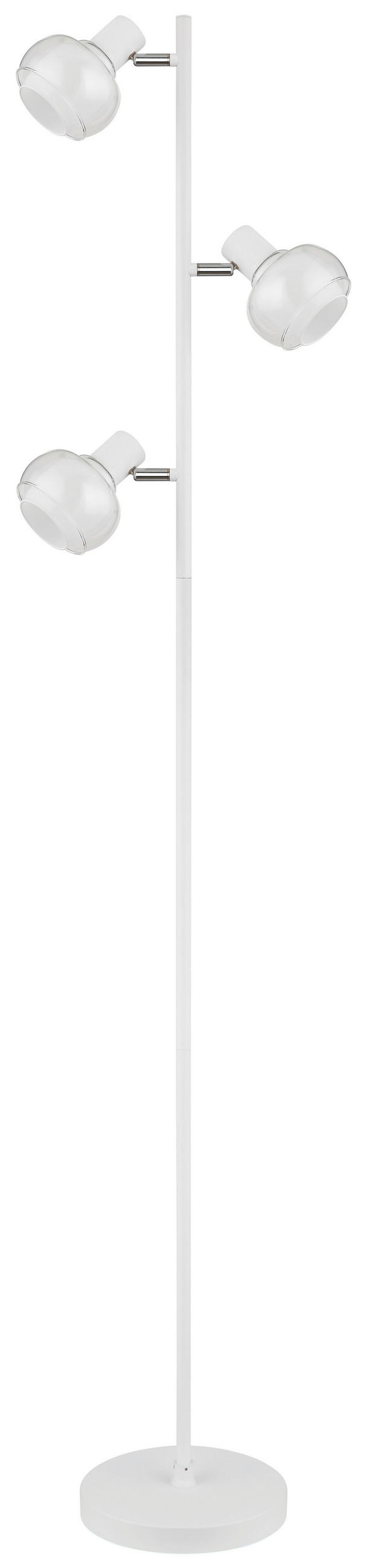 STEHLEUCHTE 25/23/154 cm    - Klar/Opal, Design, Glas/Metall (25/23/154cm) - Globo