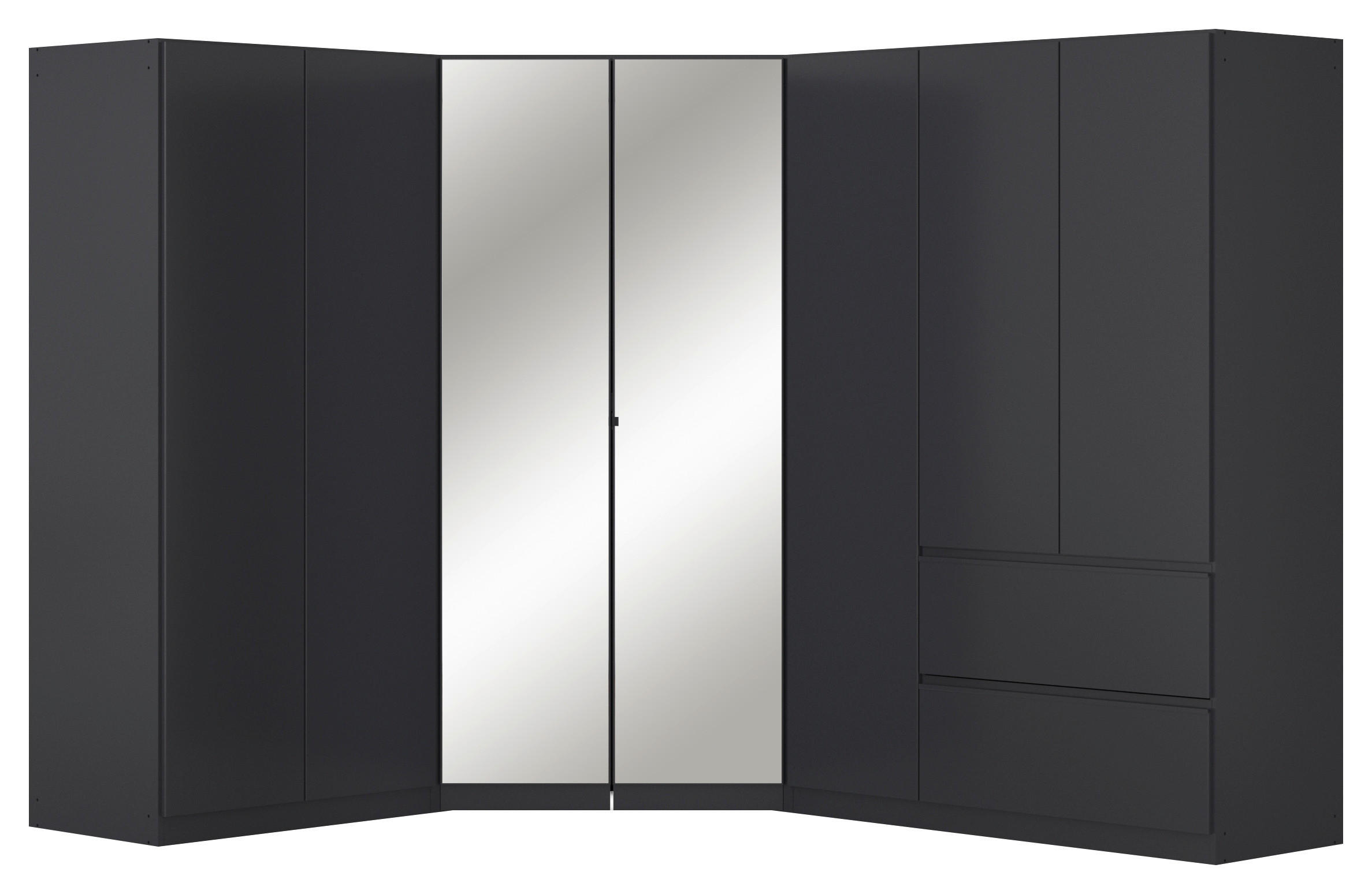 Rauch Möbel Eckkleiderschrank Grau 208x197x253 cm