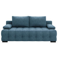 SCHLAFSOFA Jensen  mit Stoffauswahl, Schlafen auf Sitzhöhe, Rücken echt Struktur Blau  - Blau/Schwarz, KONVENTIONELL, Kunststoff/Textil (209/96/100cm) - Stylife