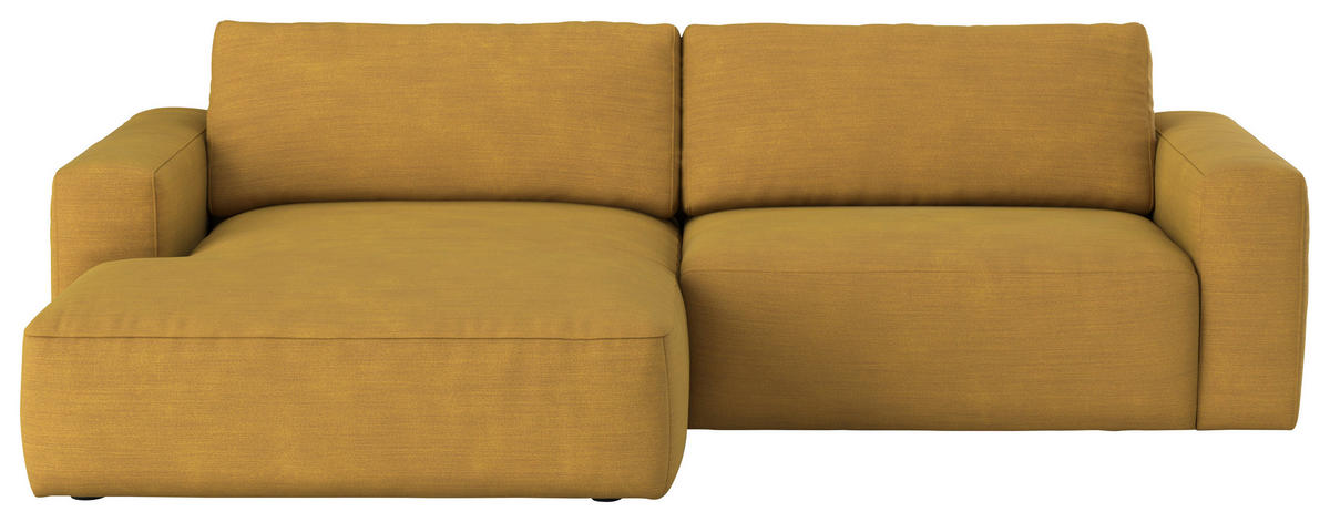 ECKSOFA  in Webstoff Senfgelb  175/283 cm  - Senfgelb/Schwarz, MODERN, Kunststoff/Textil (175/283cm) - MID.YOU