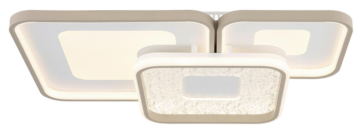 LED-DECKENLEUCHTE 65/45,5/10 cm   - Sandfarben/Klar, Design, Kunststoff/Metall (65/45,5/10cm) - Globo