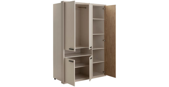 DREHTÜRENSCHRANK in Kaschmir - Kaschmir/Anthrazit, KONVENTIONELL, Holzwerkstoff/Metall (147/217/63cm) - Xora