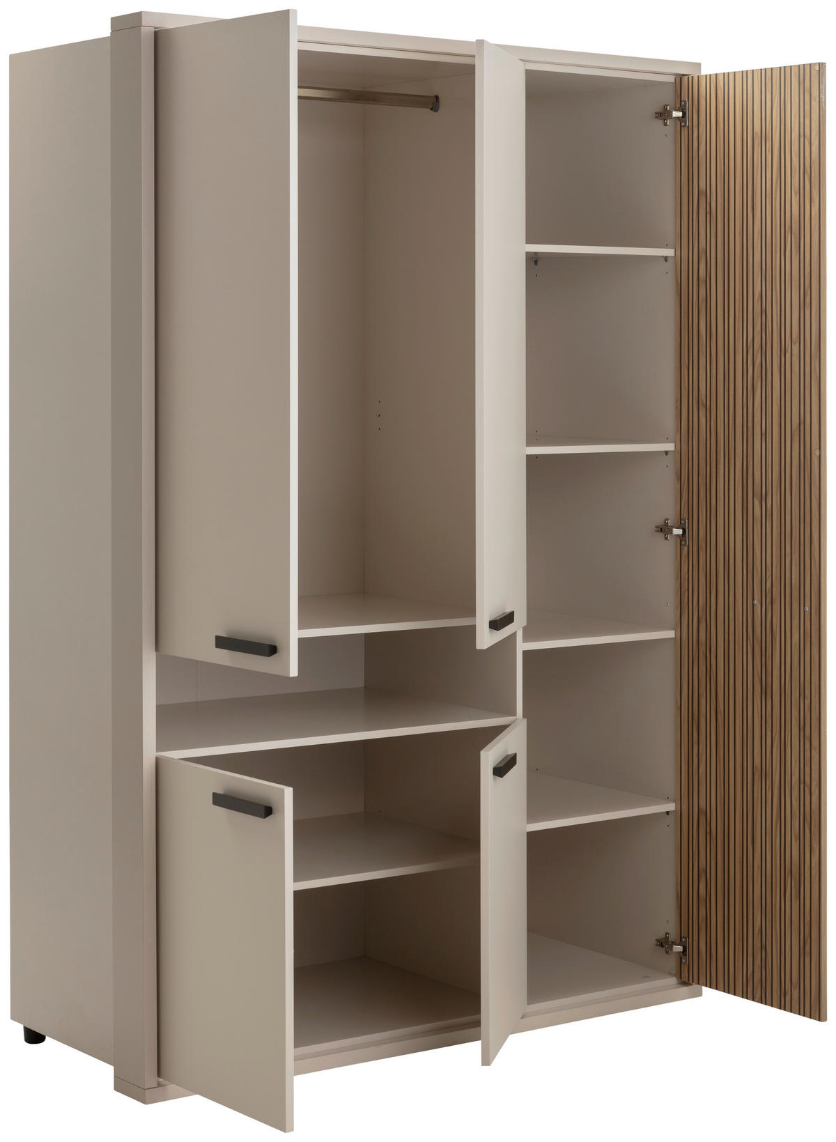 DREHTÜRENSCHRANK  in Kaschmir  - Kaschmir/Anthrazit, KONVENTIONELL, Holzwerkstoff/Metall (147/217/63cm) - Xora