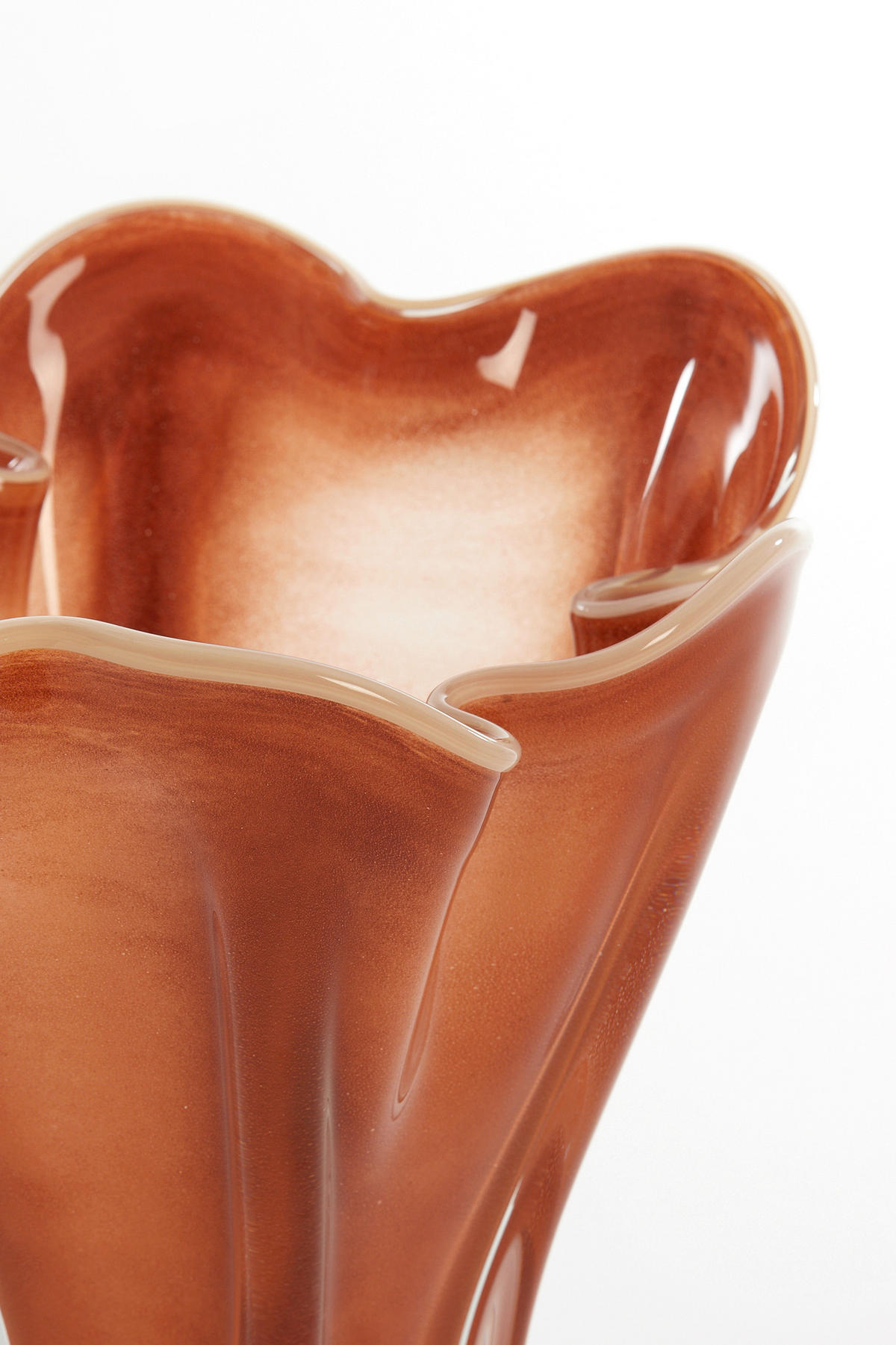 VASE KAZUNO  - Terracotta/Creme, Basics, Glas (26/32/32cm) - Light & Living