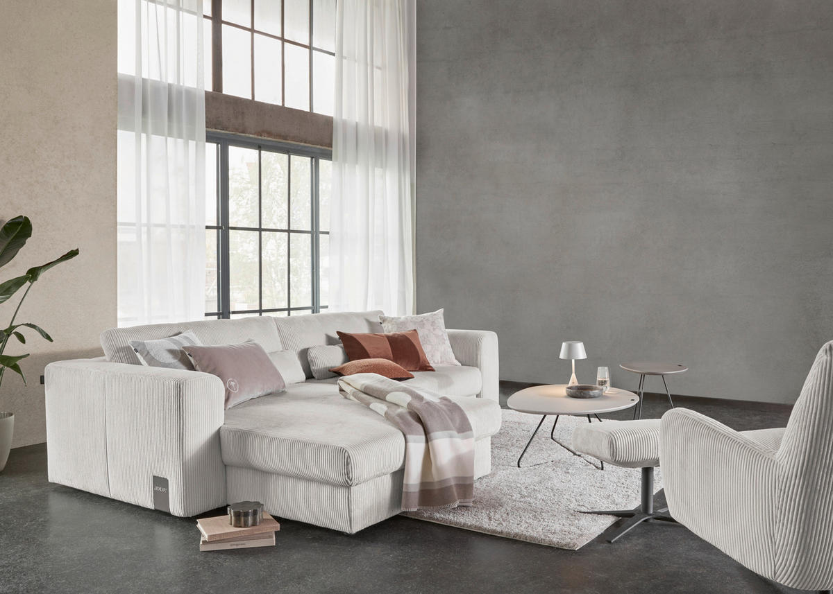 ECKSOFA JOOP Beige Cord  - Beige/Schwarz, KONVENTIONELL, Kunststoff/Textil (192/269cm) - Joop!