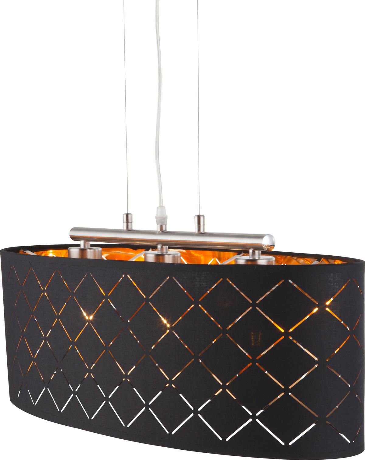 HÄNGELEUCHTE 65/25/140 cm  - Goldfarben/Schwarz, Basics, Textil/Metall (65/25/140cm) - Globo