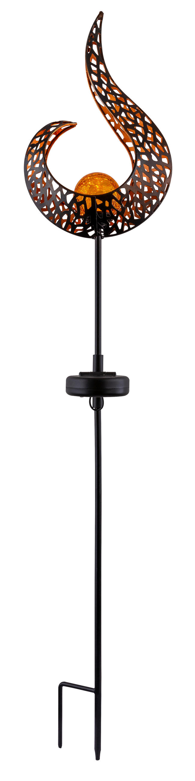 SOLCELLSLAMPA - svart/guldfärgad, Design, metall/glas (16,5/6,5/90cm) - Globo