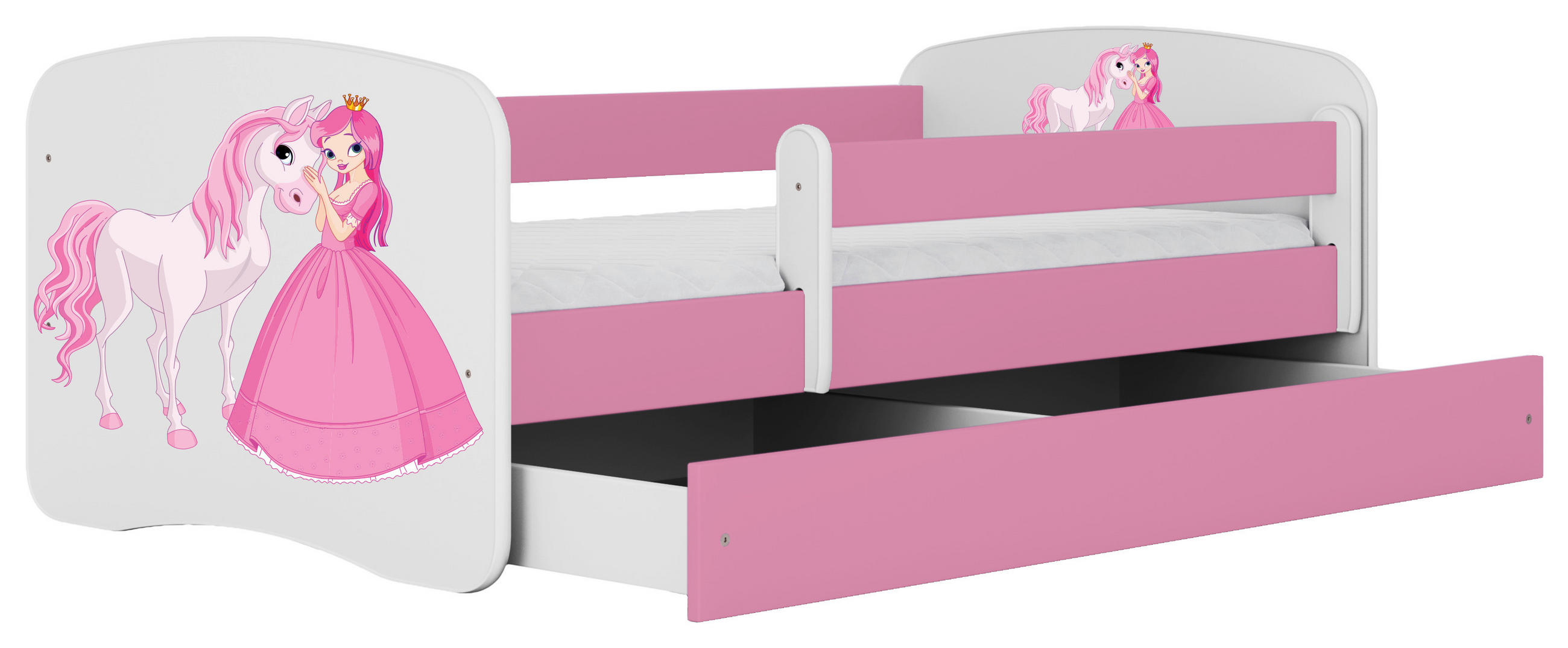 KINDER-/JUNIORBETT 80/160 cm  in Weiß, Pink  - Pink/Birkefarben, MODERN, Holz/Holzwerkstoff (80/160cm) - MID.YOU