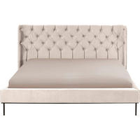 POLSTERBETT 180/200 cm, inkl.  in Creme  - Creme/Schwarz, Design, Textil/Metall (180/200cm) - Kare-Design