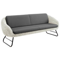 SITZBANK 219/87/78 cm  in Beige, Graublau  - Graublau/Beige, Design, Leder/Textil (219/87/78cm) - Koinor