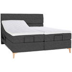 BOXSPRINGBETT 180/200 cm  in Dunkelgrau  - Eichefarben/Dunkelgrau, KONVENTIONELL, Holz/Textil (180/200cm) - Voleo