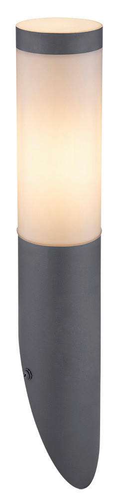 AUSSENLEUCHTE 7.6/39 cm  - Anthrazit/Opal, Basics, Kunststoff/Metall (7.6/39cm) - Globo