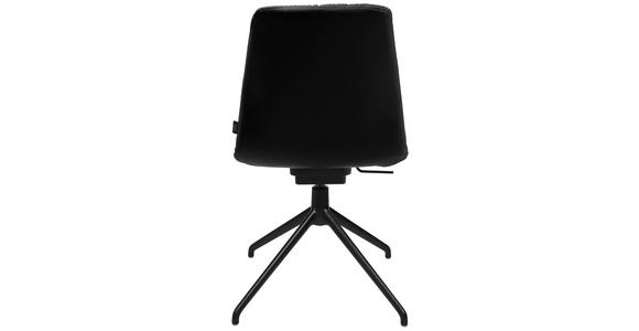 STUHL in Aluminium Echtleder pigmentiert Metall, Leder - Schwarz, Design, Leder/Metall (46/81,5-84,5/55cm) - Johann Jakob