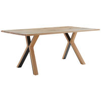 ESSTISCH Holz 180/100/75 cm  - Eichefarben/Schwarz, Design, Holz/Metall (180/100/75cm) - Dieter Knoll