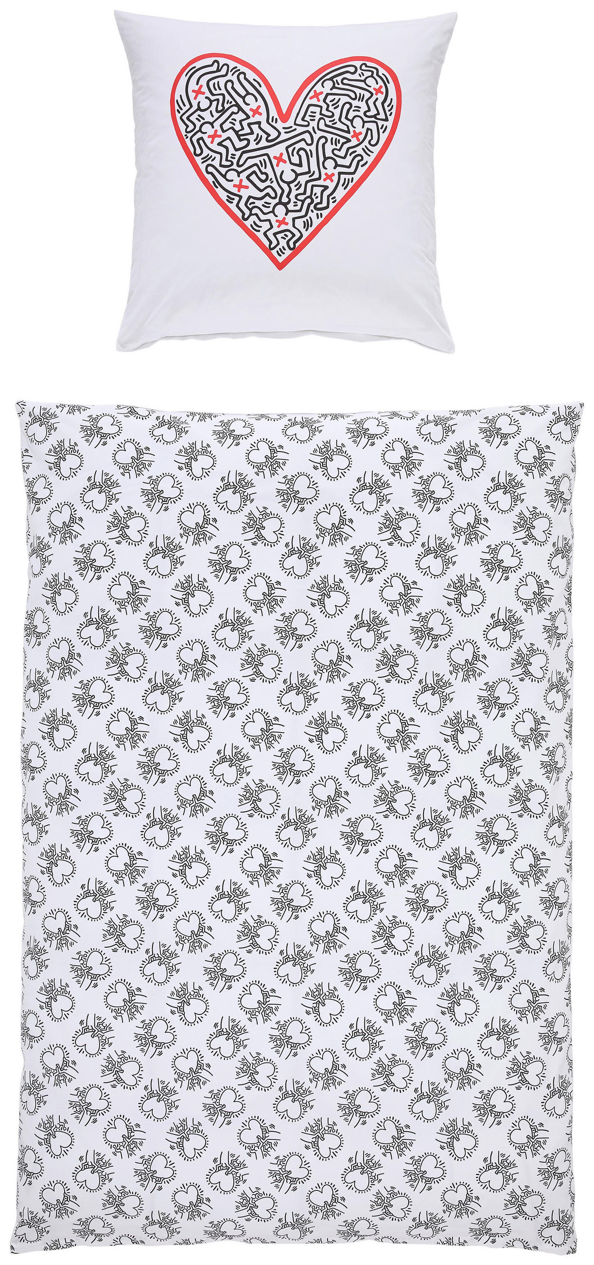 BETTWÄSCHE Renforcé 135/200 cm  - Rot/Weiß, Textil (135/200cm)