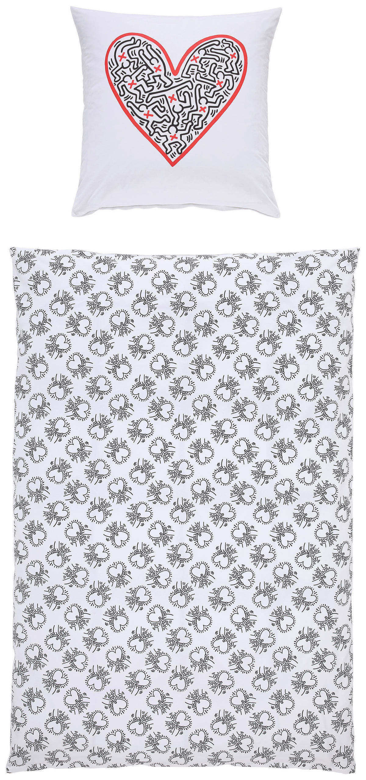 BETTWÄSCHE Renforcé 135/200 cm  - Rot/Weiß, Textil (135/200cm)