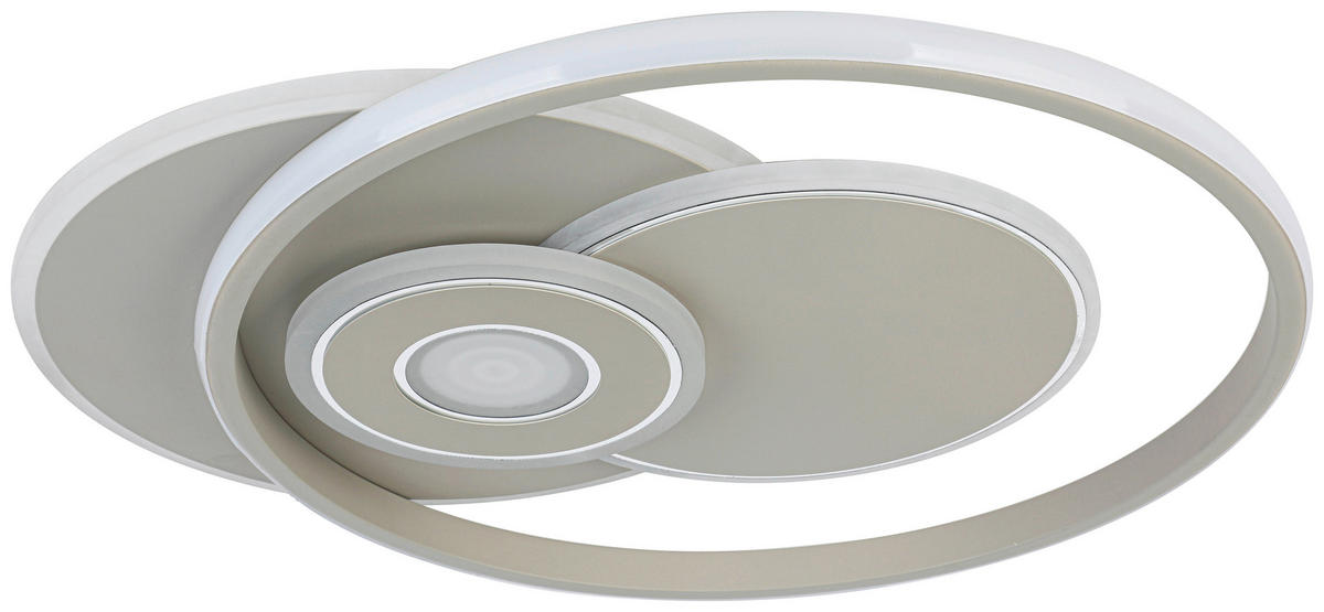 DECKENLEUCHTE 50/42,5/6,5 cm   - Sandfarben/Weiß, Trend, Kunststoff/Metall (50/42,5/6,5cm) - Novel