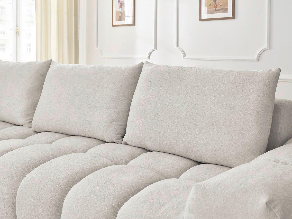 ECKSOFA Ottomane links  EVEREST Beige Struktur  - Beige/Schwarz, MODERN, Kunststoff/Textil (210/352cm)