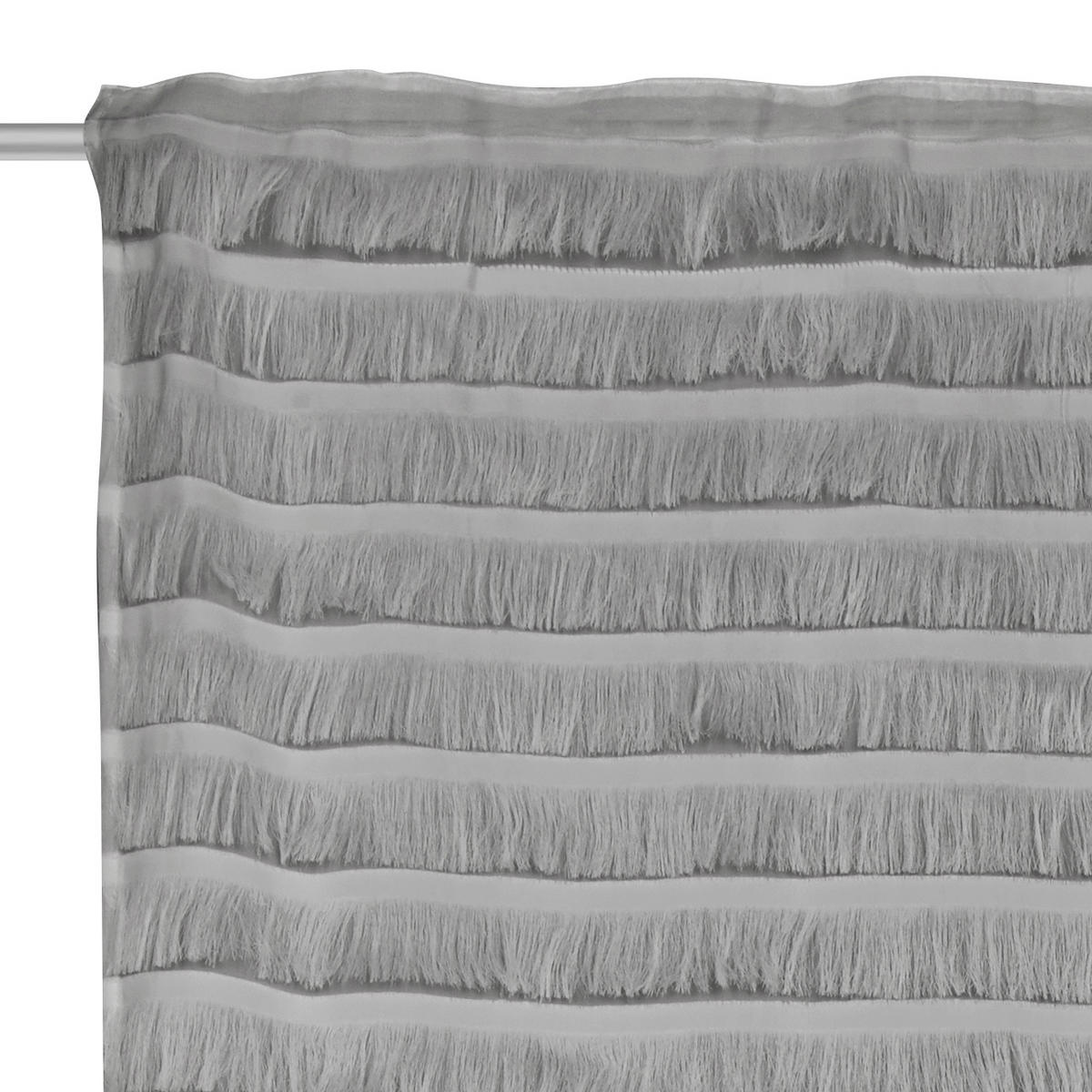 FERTIGVORHANG halbtransparent  - Hellgrau, Design, Textil (140/255cm) - Novel