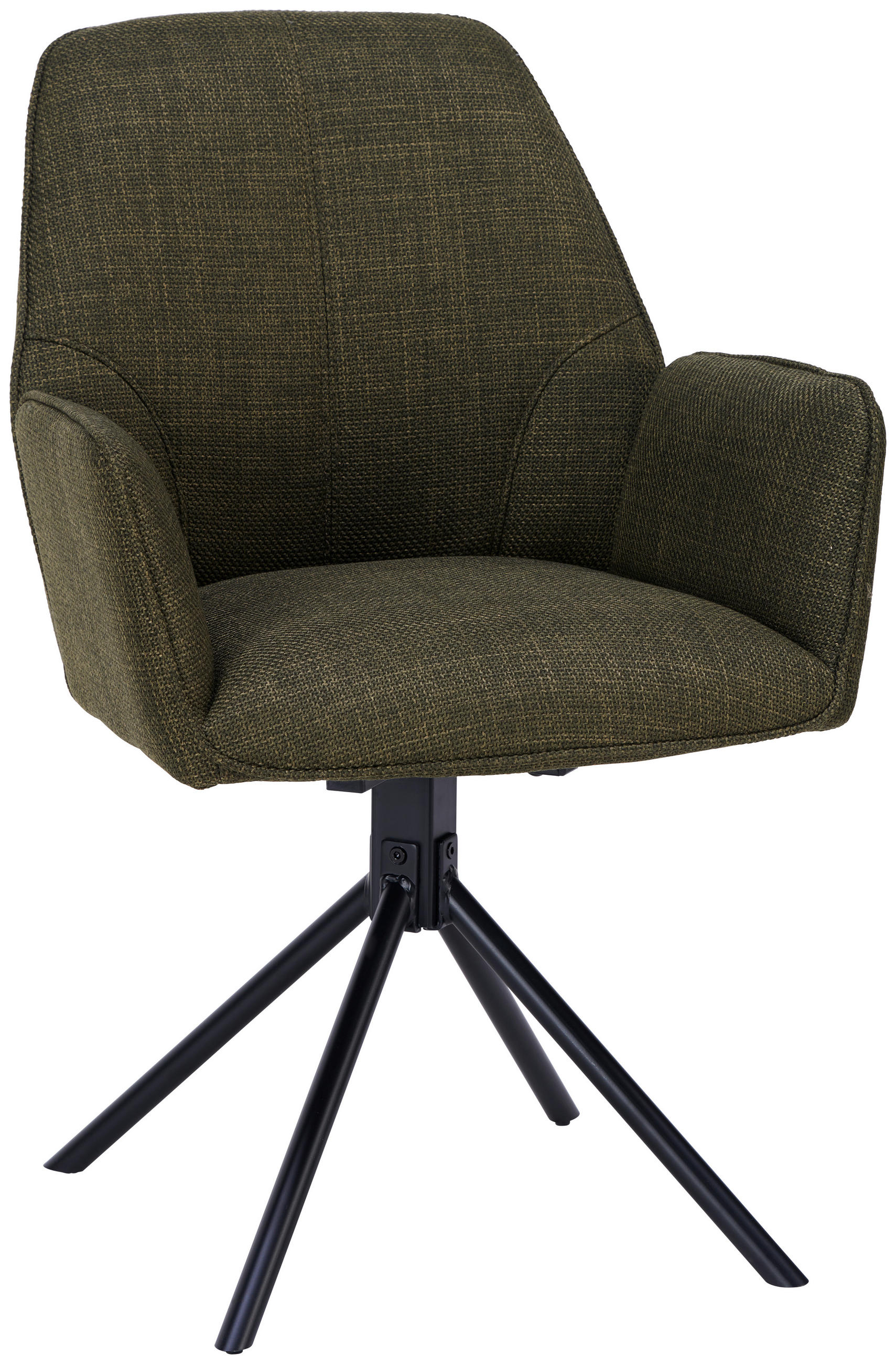 ARMLEHNSTUHL  in Eisen Webstoff  - Schwarz/Olivgrün, Design, Textil/Metall (59/87/61cm) - Carryhome
