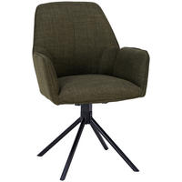 ARMLEHNSTUHL  in Eisen Webstoff  - Schwarz/Olivgrün, Design, Textil/Metall (59/87/61cm) - Carryhome