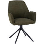 ARMLEHNSTUHL  in Eisen Webstoff  - Schwarz/Olivgrün, Design, Textil/Metall (59/87/61cm) - Carryhome