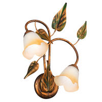 WANDLEUCHTE 40/48 cm   - Bronzefarben/Olivgrün, ROMANTIK / LANDHAUS, Glas/Metall (40/48cm)