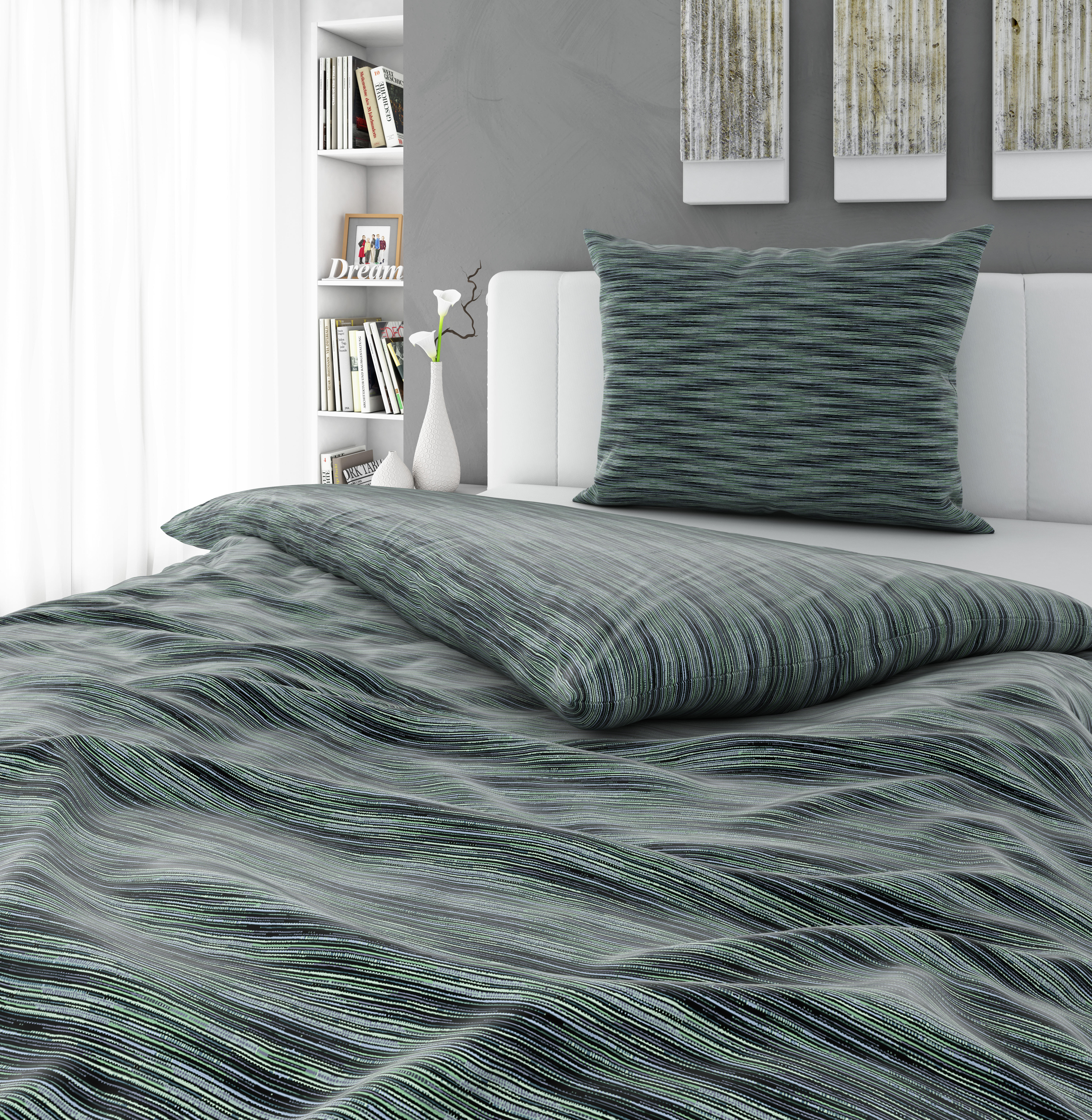 POSTELJINA 140/200 cm  - smaragdno zelena, Basics, tekstil (140/200cm) - Bio:Vio