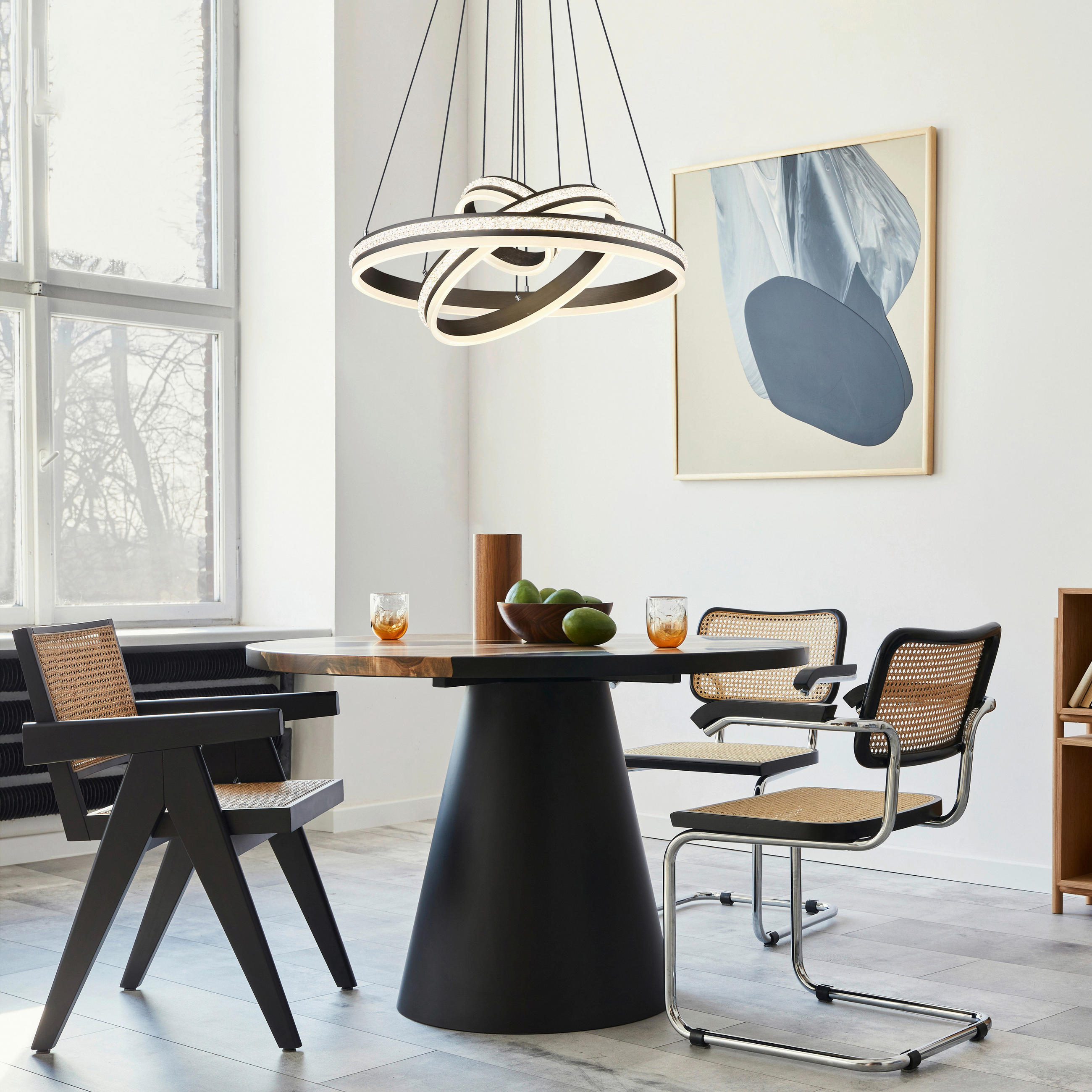 LAMPĂ SUSPENDATĂ CU LED 60/120 cm  - străveziu/opal, Design, plastic/metal (60/120cm) - Globo