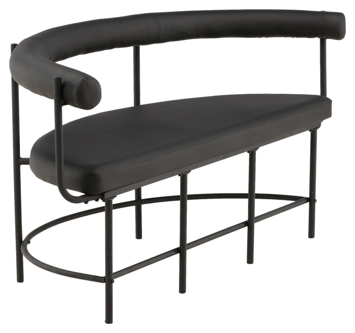 SITZBANK  in 165/75/51 cm  - Schwarz, Design, Textil/Metall (165/75/51cm) - Livetastic