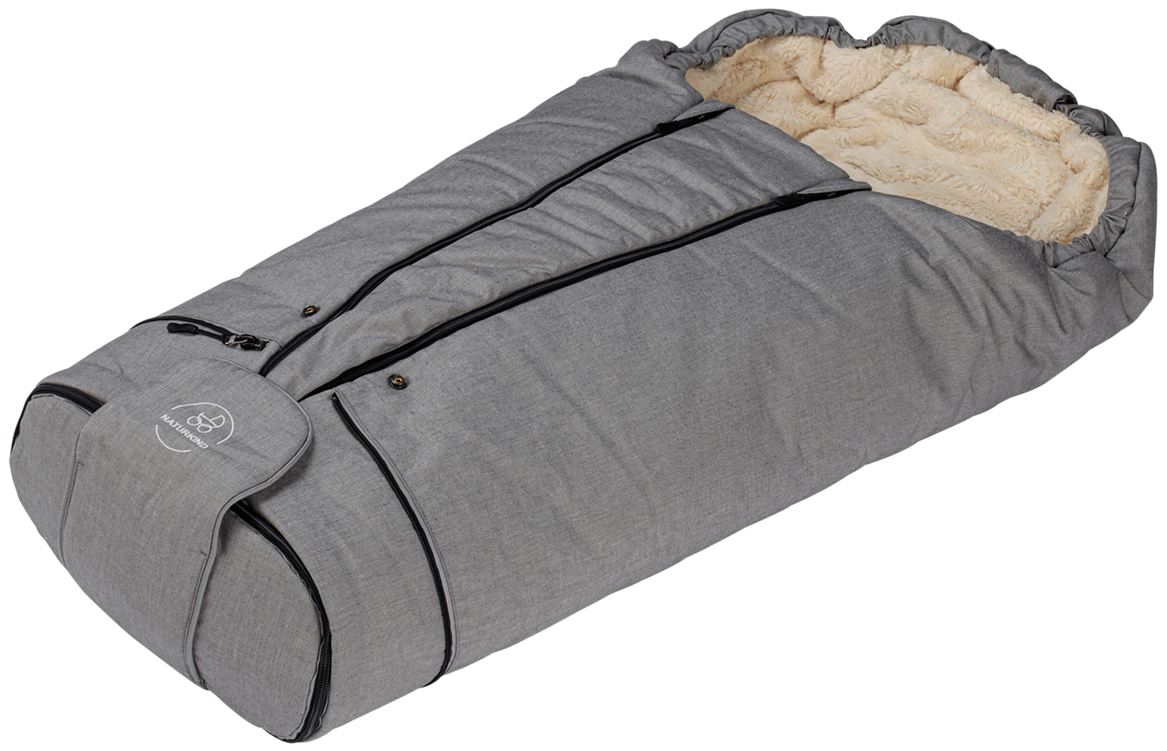 FUßSACK  - Grau, Basics, Textil (45/103cm) - Naturkind
