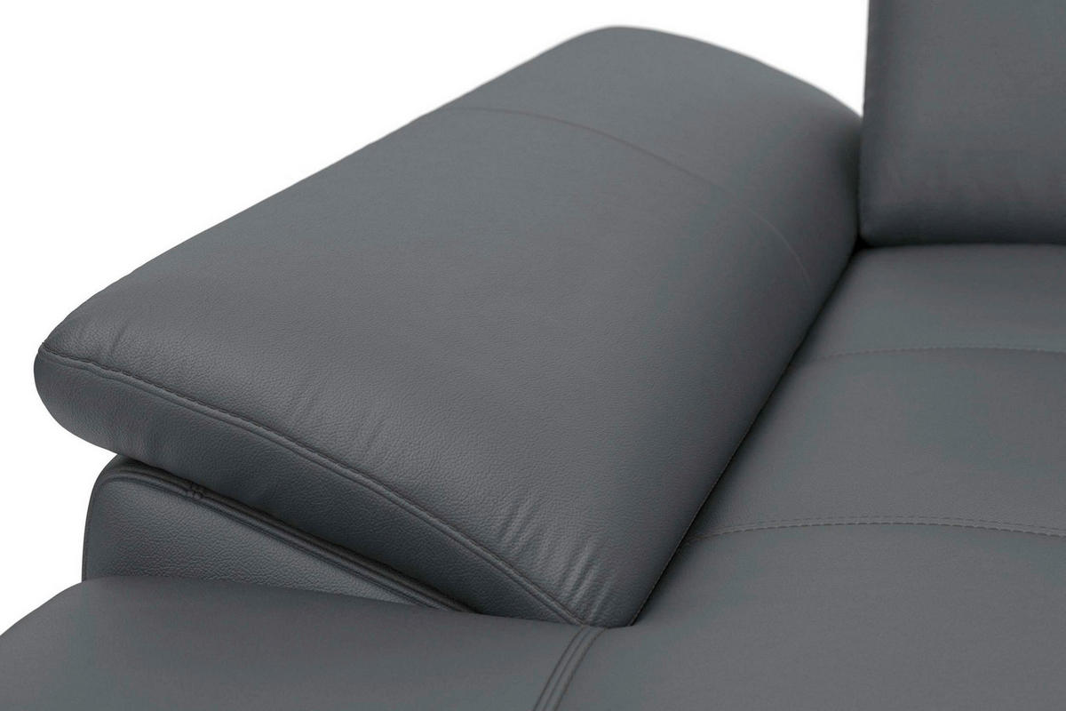 SEDACÍ SOUPRAVA, kůže, černá - černá, Basics, kov/textil (176/363/223cm) - Sit & More