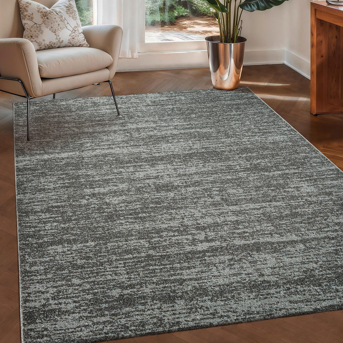WEBTEPPICH 80/150 cm Oslo Grau  - Grau, Basics, Kunststoff/Textil (80/150cm) - Novel