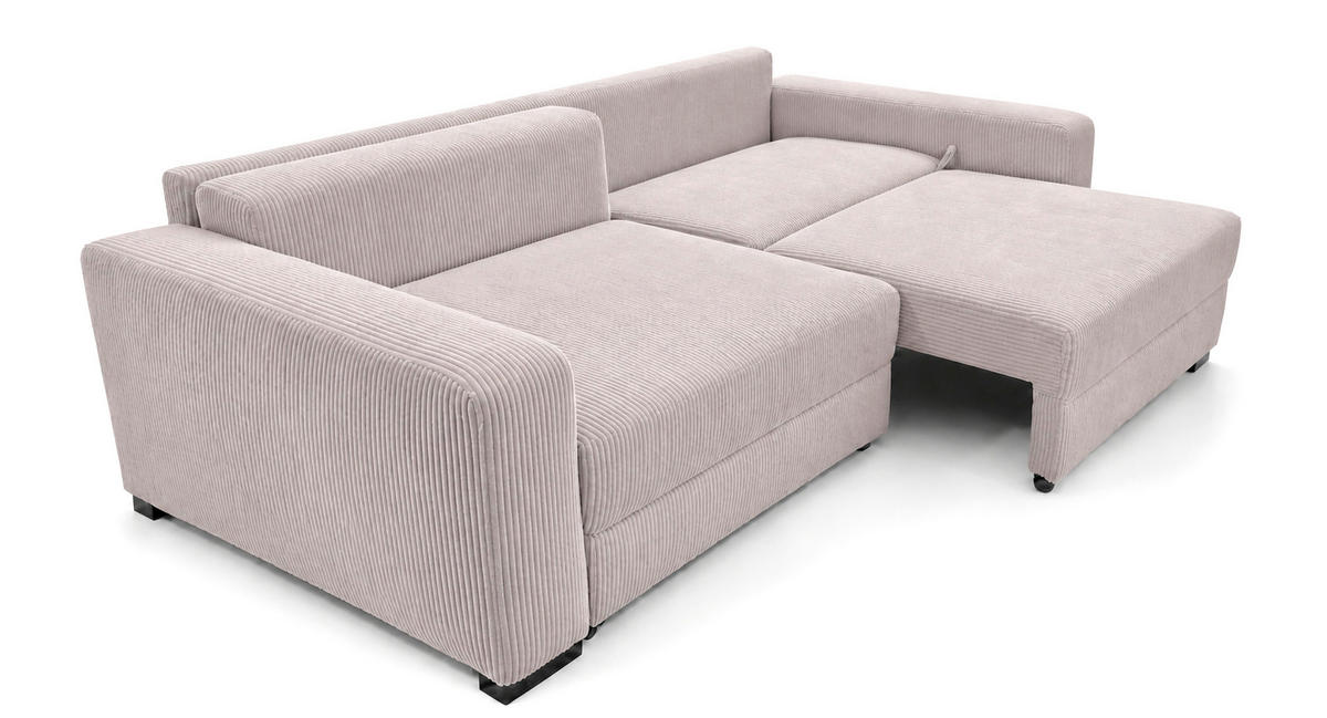 3-SITZER-SOFA Cord Cappuccino  - Schwarz/Cappuccino, Basics, Holz/Textil (250/90/110cm) - MID.YOU