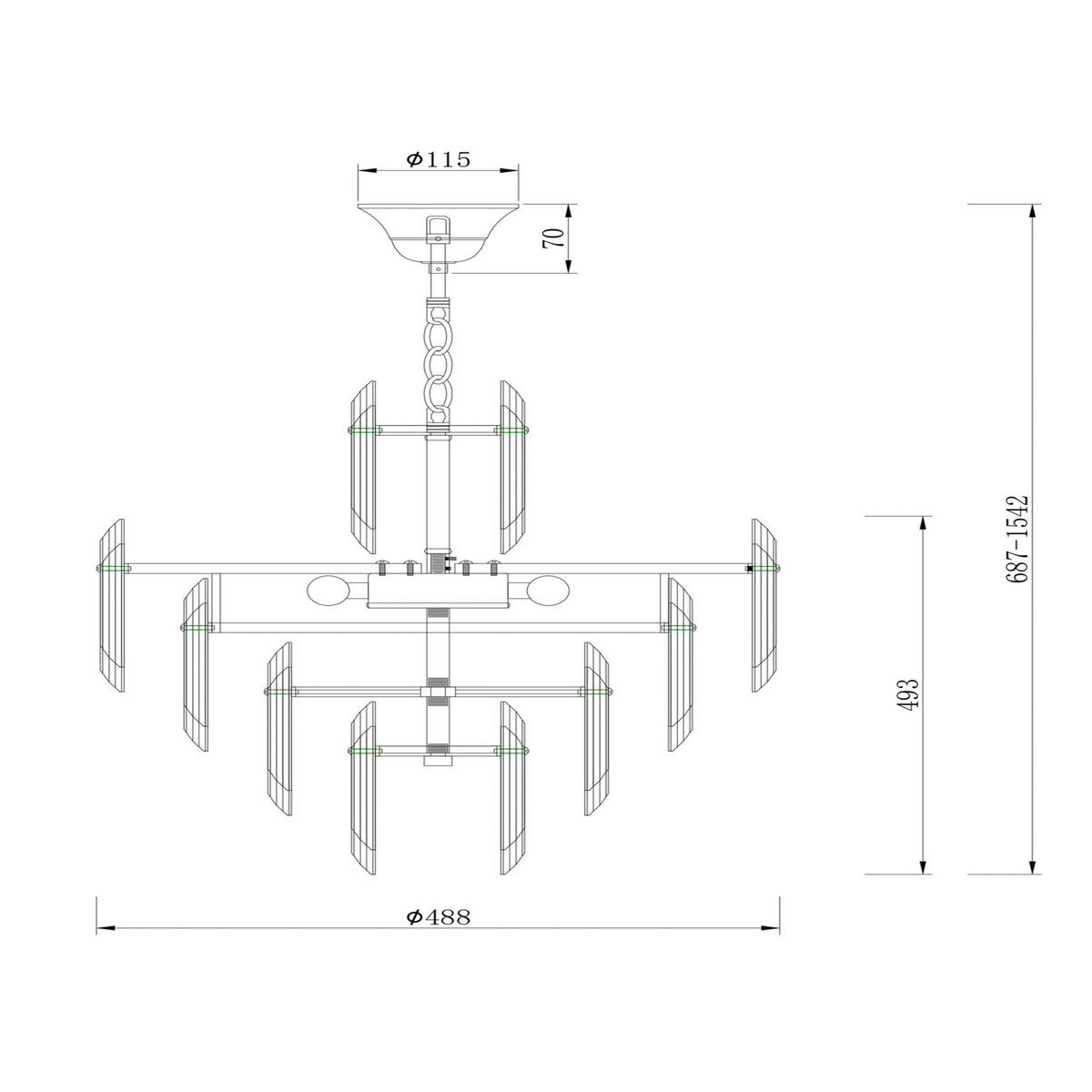 PENDELLEUCHTE 48,8/49,3/48,8 cm  - Goldfarben, Basics, Glas/Metall (48,8/49,3/48,8cm) - MAYTONI