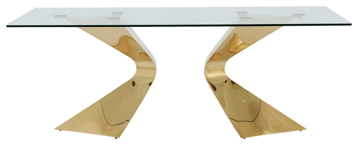 ESSTISCH rechteckig Goldfarben  - Goldfarben, Design, Glas/Metall (200/100/75cm) - Kare-Design