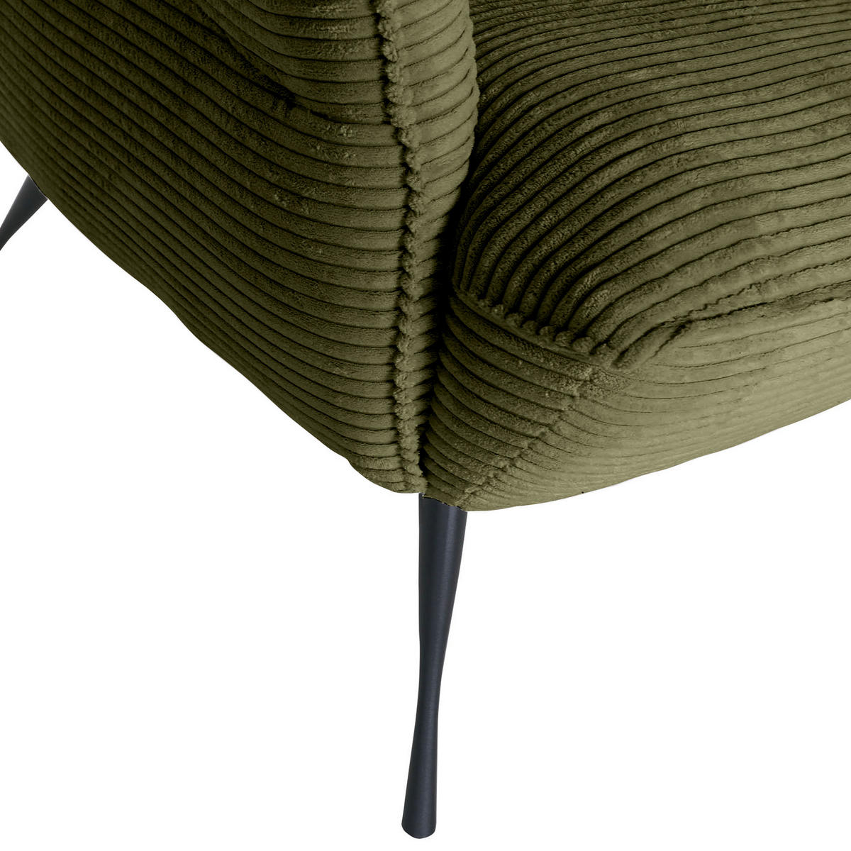 ÖRONLAPPSFÅTÖLJ i manchester mörkgrön  - svart/mörkgrön, Klassisk, metall/textil (83/110/92cm) - MID.YOU