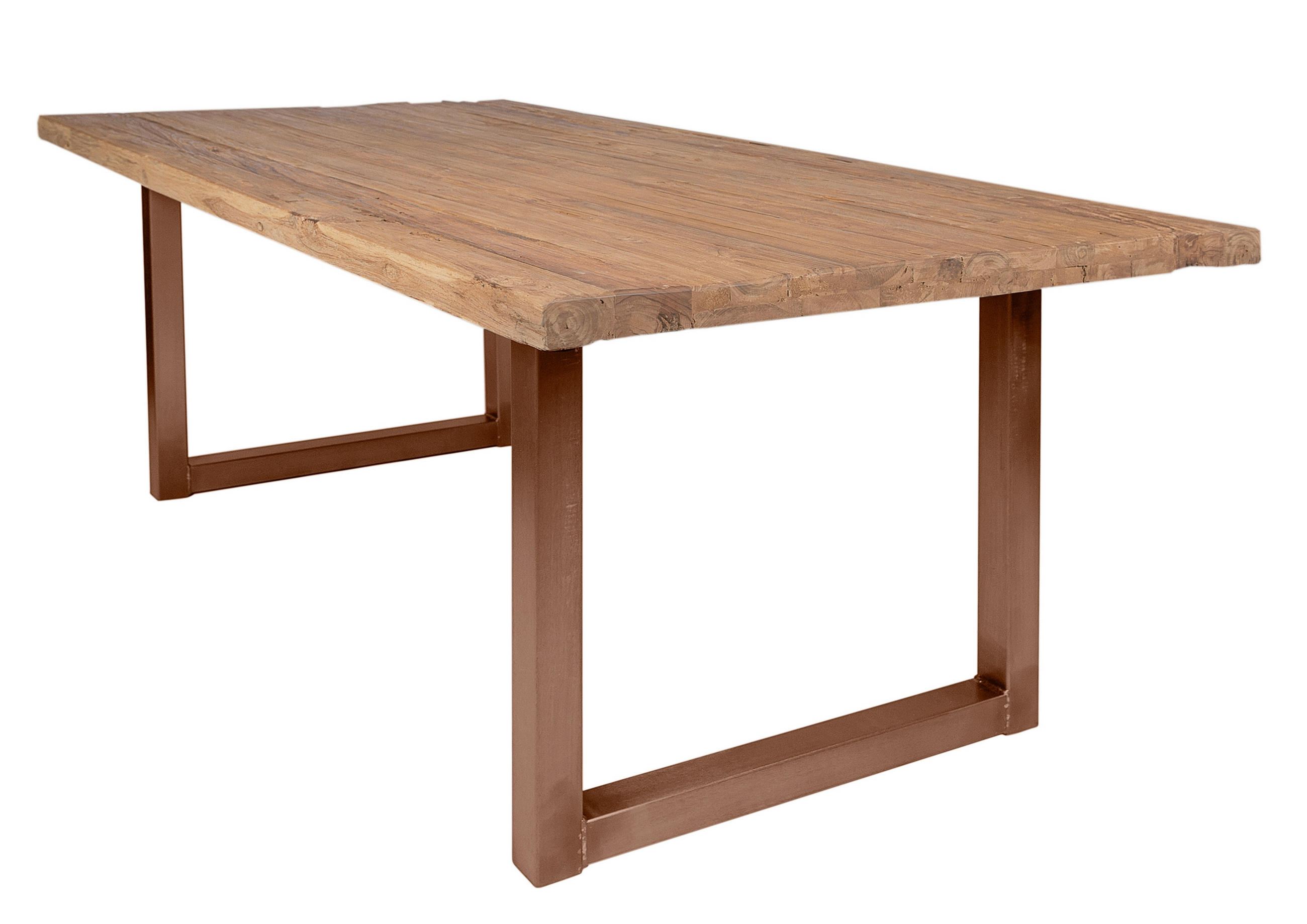 ESSTISCH 240/100/76 cm Echtholz  Holz, Metall rechteckig Braun, Naturfarben  - Braun/Naturfarben, MODERN, Holz/Metall (240/100/76cm) - MID.YOU